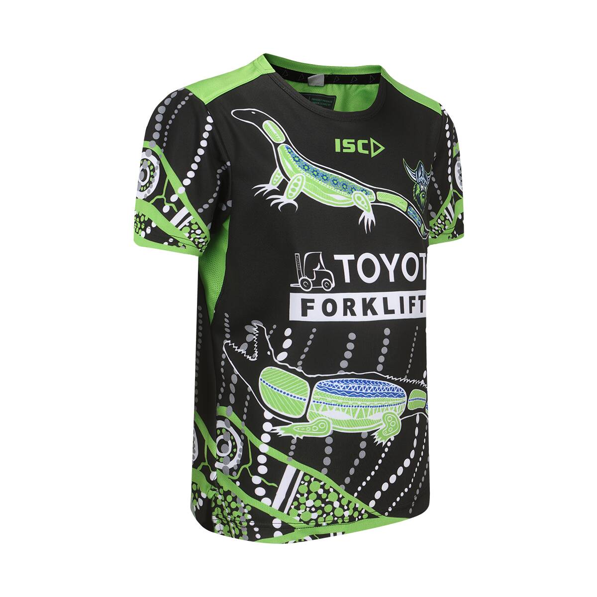 Canberra Raiders 2023 Mens Indigenous Run Out Tee Black/Green M